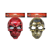 Wholesale Halloween Metallic Skull Mask - (Case of 12)