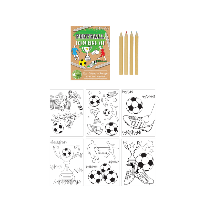 Wholesale Football Eco Colouring Set - (Case of 12)