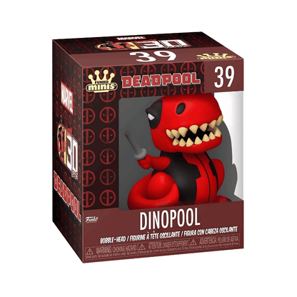 Boxed figurine of a character named 'Dinopool' from the Marvel Minis series.