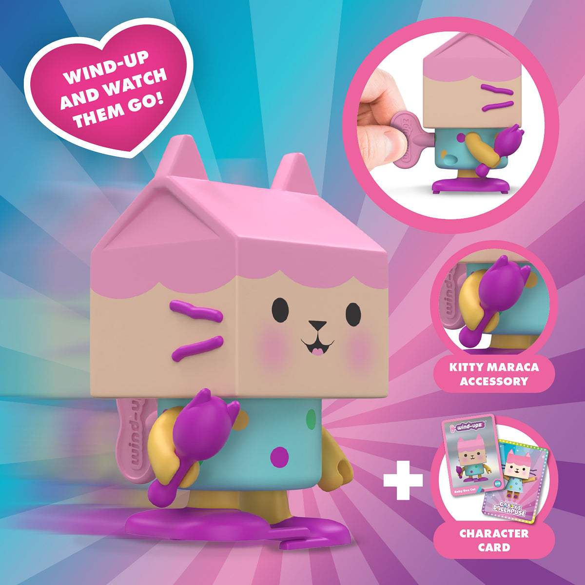 Wholesale Gabby's Dollhouse Baby Box Cat Wind-Upz - (Case of 10)