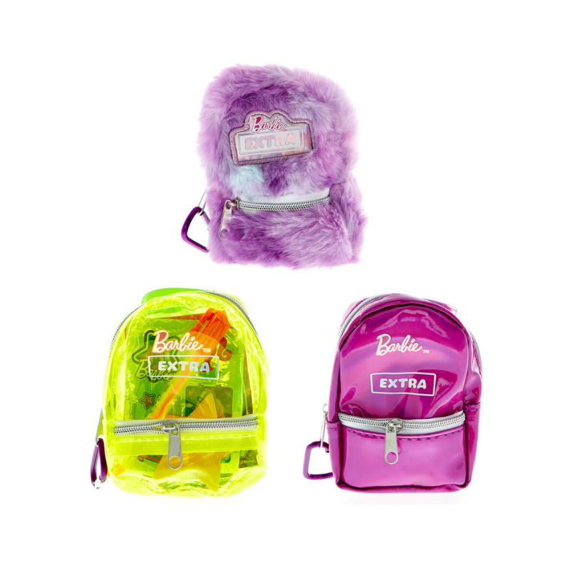 Mattel Barbie Extra Pink Shiny Stationery Backpack Surprise