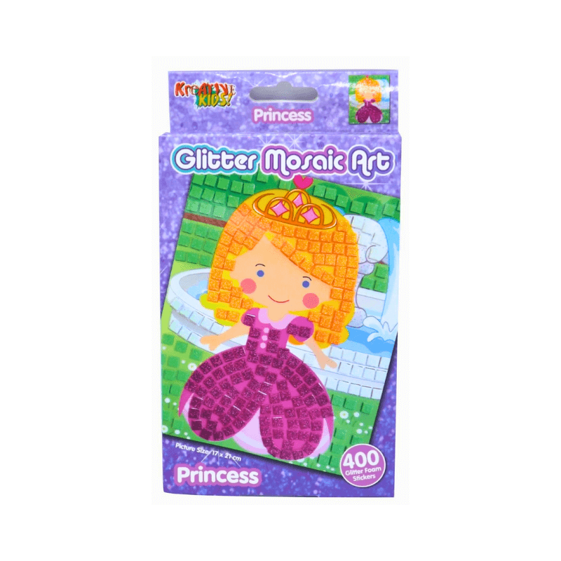 Wholesale Glitter Mosaic Art - Princess - (Case of 16)
