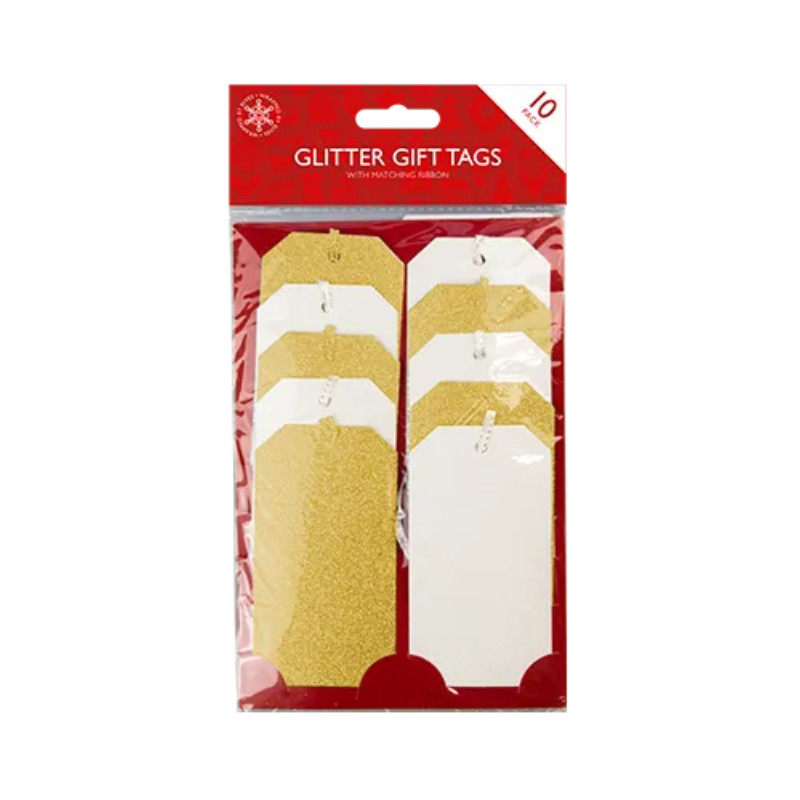 Glitter Gift Tags Gold