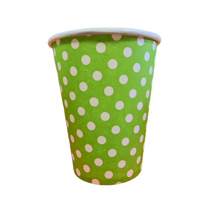 Green Polka Dot Party Cups 16 Pack