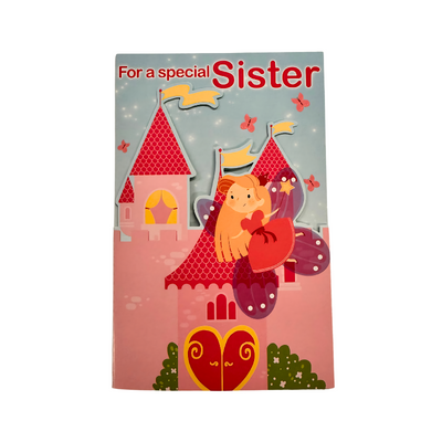 Wholesale Fairy Castle Sister Birthday Card - (Case of 24)
