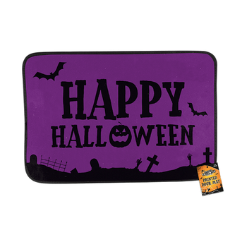 Halloween Fangtastic Printed Doormat - Purple
