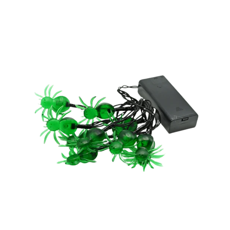 Halloween Green Spiders Spooky Led String Lights