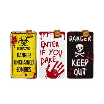 Wholesale Halloween Warning Plaque - (Case of 48)