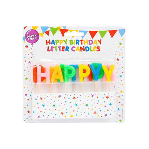 Wholesale Happy Birthday Letter Candles - (Case of 16)
