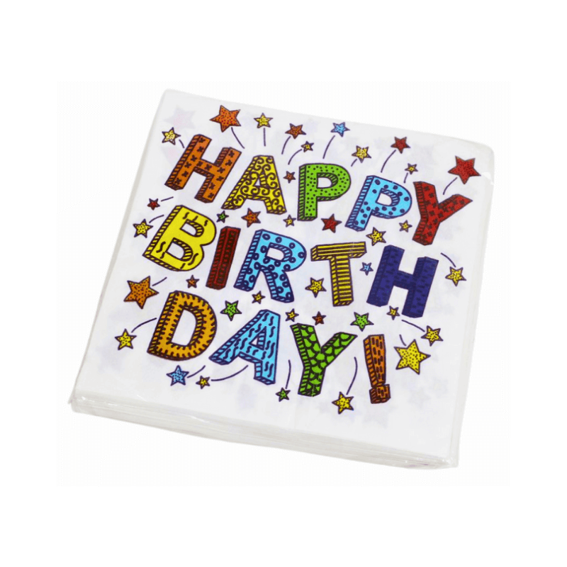 Servet Happy Birthday (set van 20) – De Plantage Servet Happy Birthday (set van 20) – De Plantage