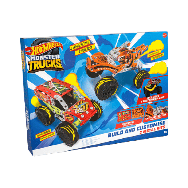Hot Wheels Monster Trucks Build & Customise Kit - 2 Metal Kits