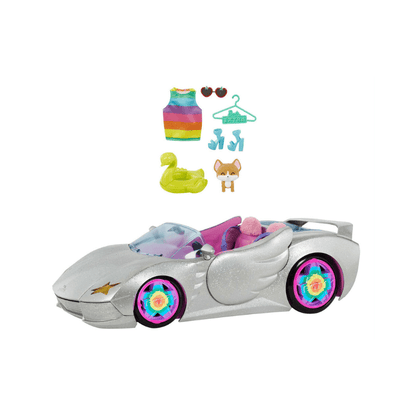 Mattel Barbie Extra Sparkly Car With Puppy And accessories