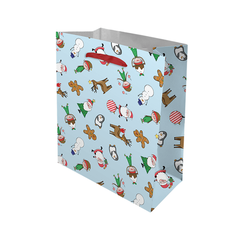 Wholesale Medium Christmas Gift Bag - Christmas Characters - (Case of 24)