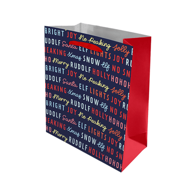 Wholesale Medium Christmas Gift Bag - Festive - (Case of 48)