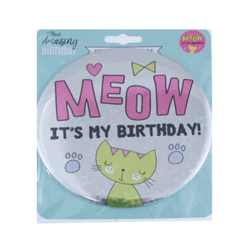 Meow Foil Birthday Badge