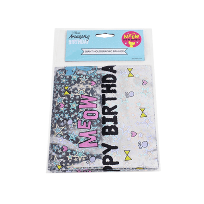 Wholesale Meow Kitty Foil Holographic Banner - (Case of 16)