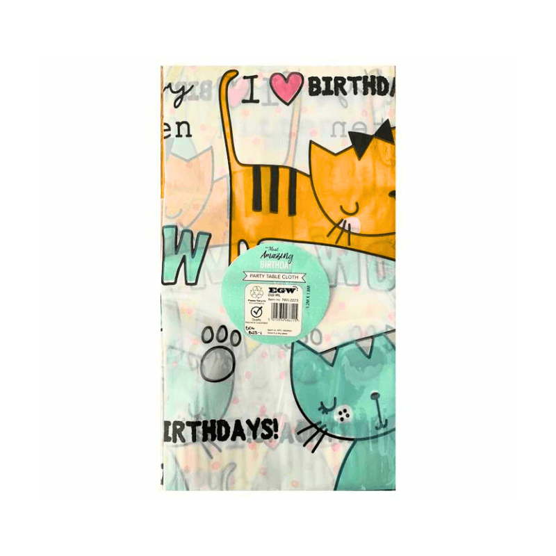 Wholesale Meow Pretty Kitten Party Tablecloth - (Case of 16)