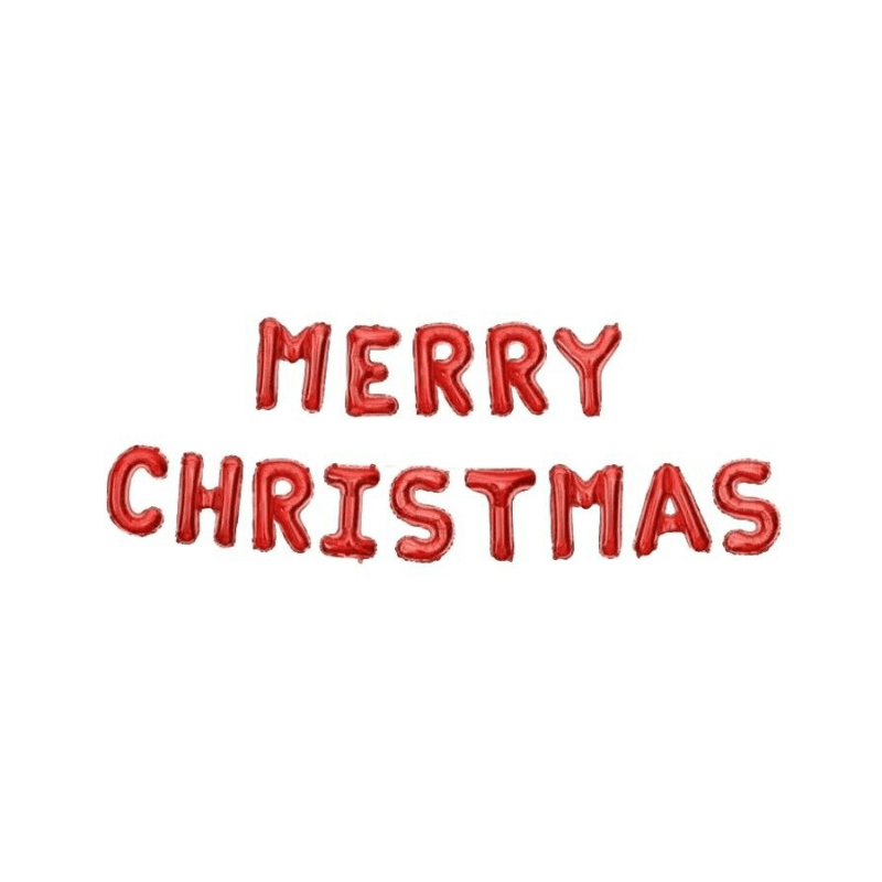 Merry Christmas Balloon Banner- Red