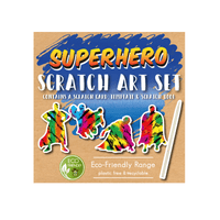 Wholesale Mini Eco-Friendly Superhero Scratch Art Set - (CDU of 108)