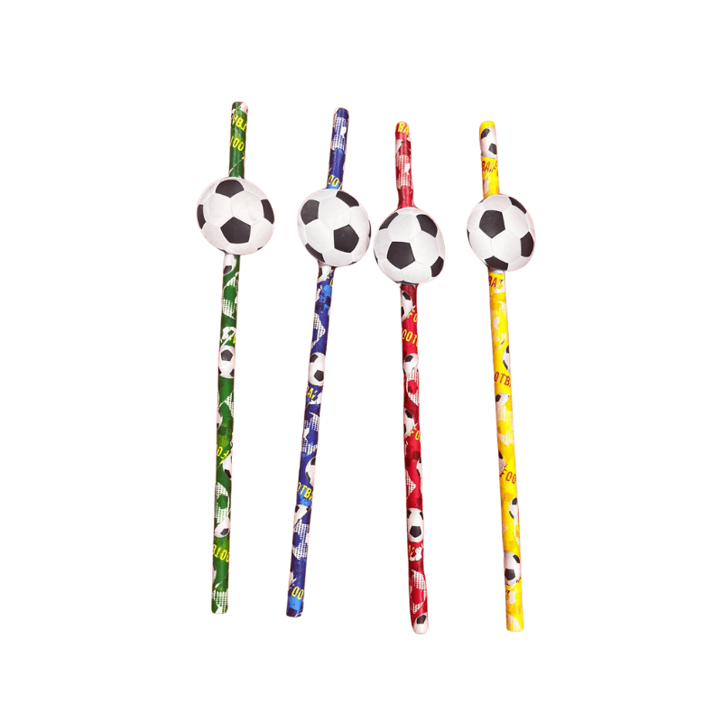 Wholesale Pack Of 20 Football Paper Straws - (Case of 24)