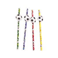 Wholesale Pack Of 20 Football Paper Straws - (Case of 24)
