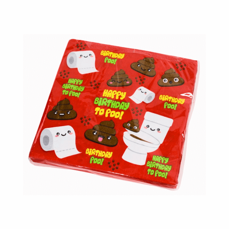 Wholesale Poo Emoji Napkins 30 Pack - (Case of 24)