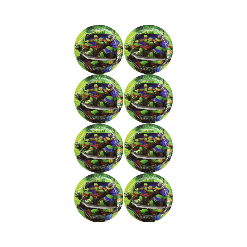 Wholesale Pack Of 8 Teenage Mutant Ninja Turtles Party Plates - (Case of 12)