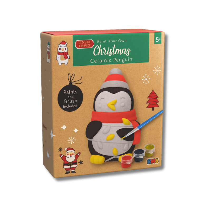 Paint Your Own Christmas Penguin Figure