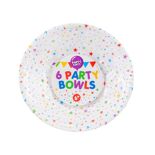 Wholesale 6" Paper Party Bowl 6 Pack - (Case of 16)