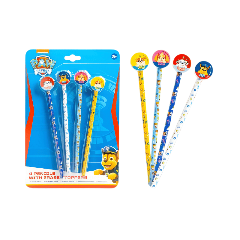 Wholesale Paw Patrol Pencil Toppers - 4 Pack - (Case of 24)
