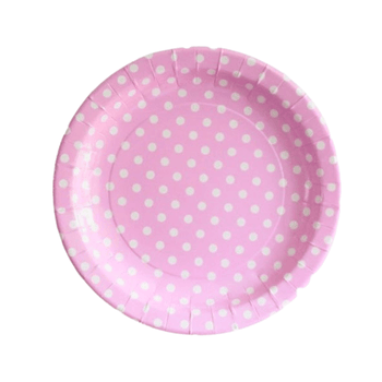 Pink Polka Dot Party Plates 16 Pack