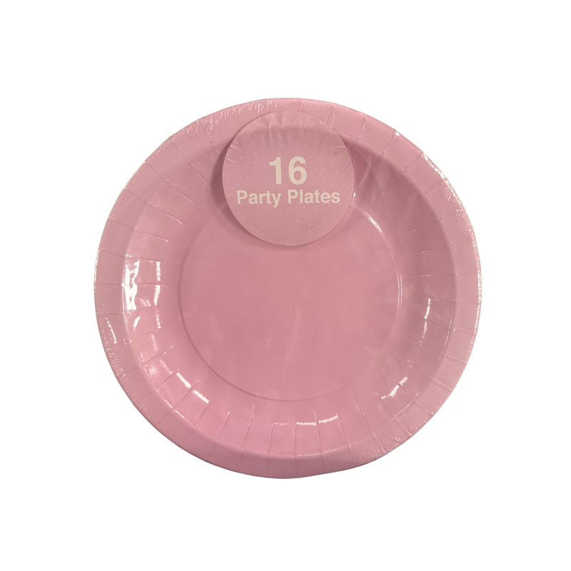 Wholesale Pink Party Plates 16 Pack - (Case of 12)