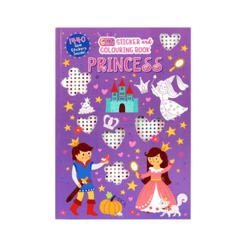 Wholesale Princess Gem Sticker Colouring Book - (Case of 8)