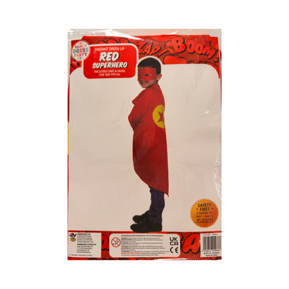 Red Superhero Fancy Dress Costume - One Size Fits All