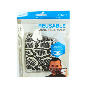Wholesale Men's Snake Print Face Mask - (Case of 24)