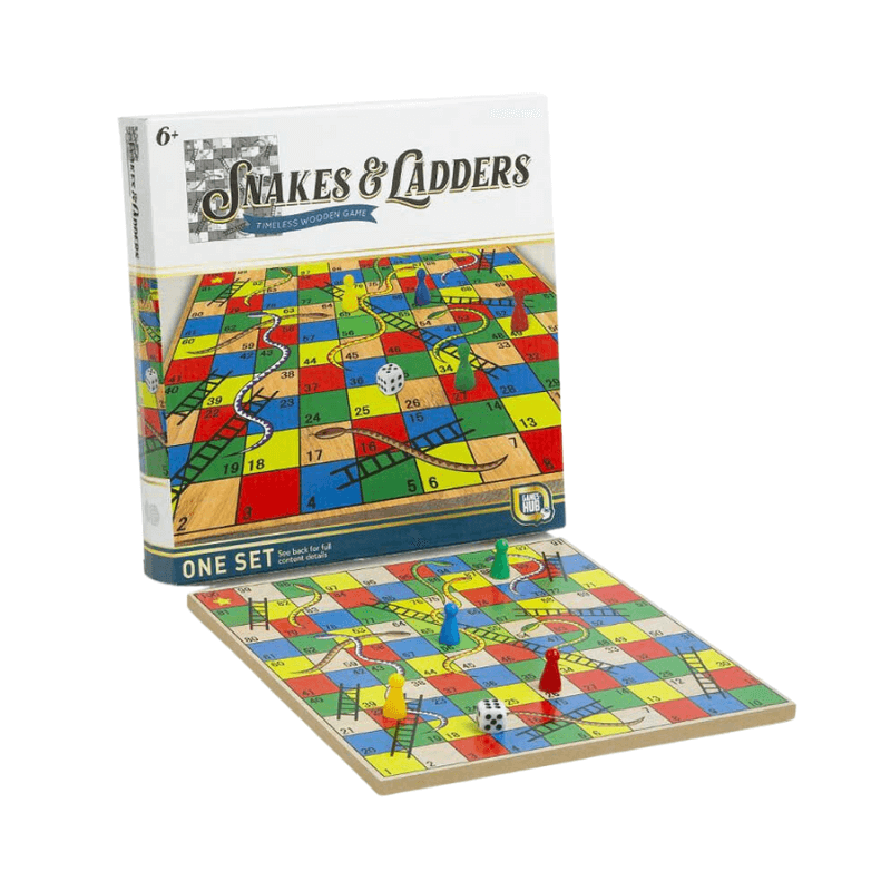 Snakes & Ladders Timeless Wooden Board Game