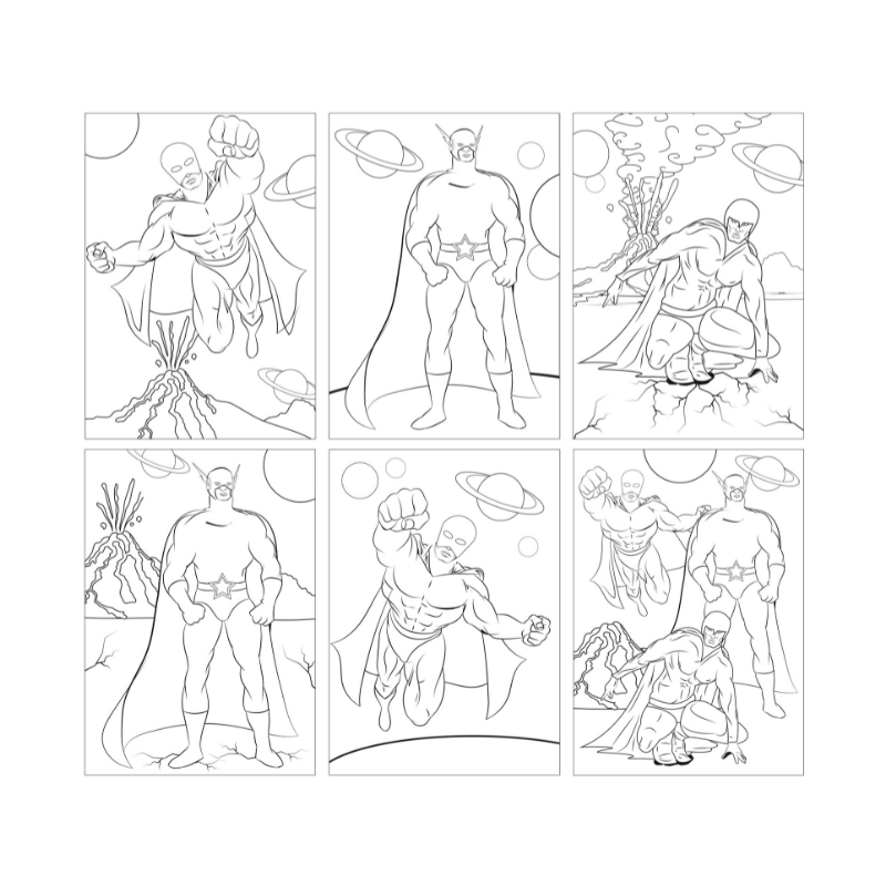 Wholesale Superhero Eco Colouring Set - (Case of 12)