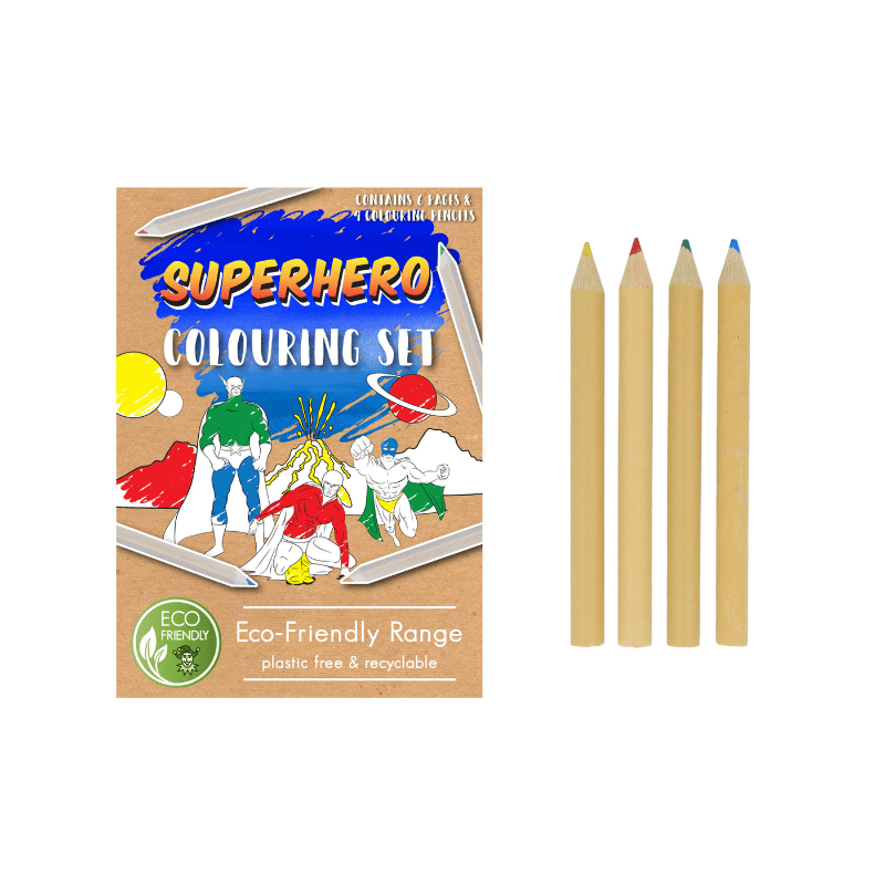 Wholesale Superhero Eco Colouring Set - (Case of 12)