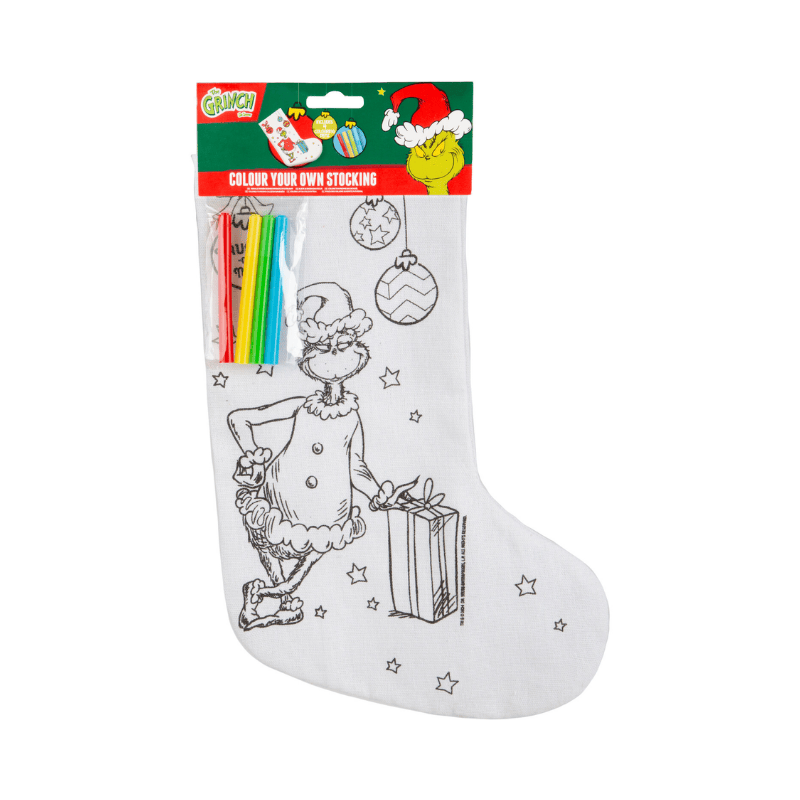 Wholesale The Grinch Colour Your Own Christmas Stocking - (Case of 48)