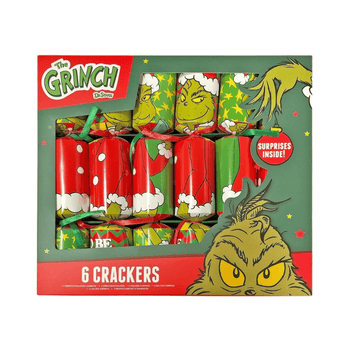 Red and Green assorted giant Grinch christmas crackers