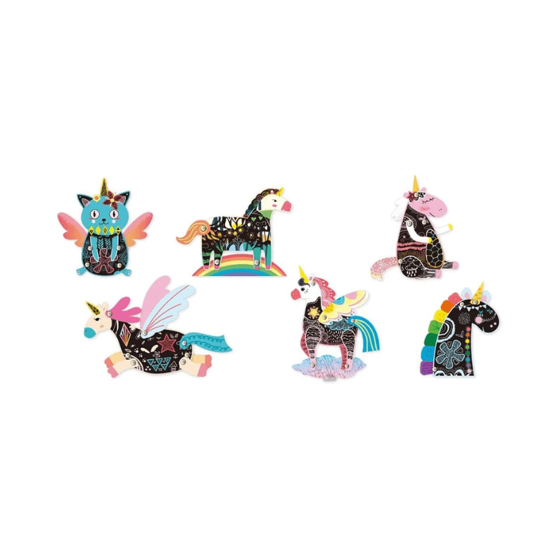 Wholesale Unicorn Jointed Scratch Art - (Case of 10)