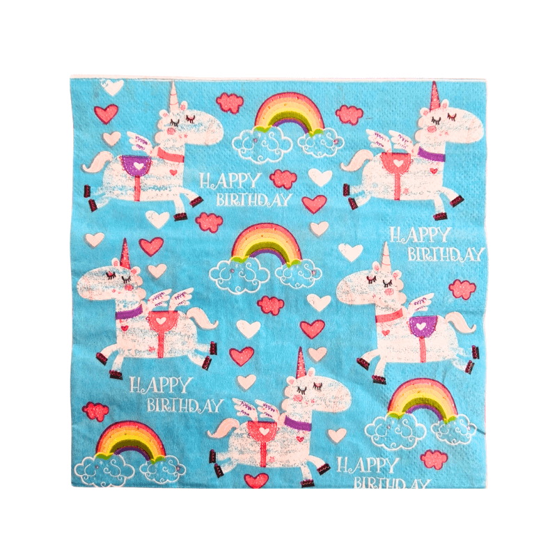 Wholesale Birthday Party Napkins - 30 Pack Unicorn Themed - (Case of 16)