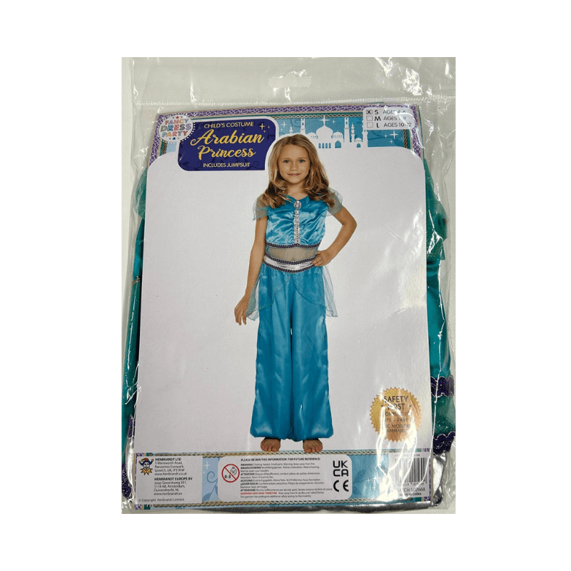 Princess Jasmine Inspired Fancy Dress Costume Age 4-6