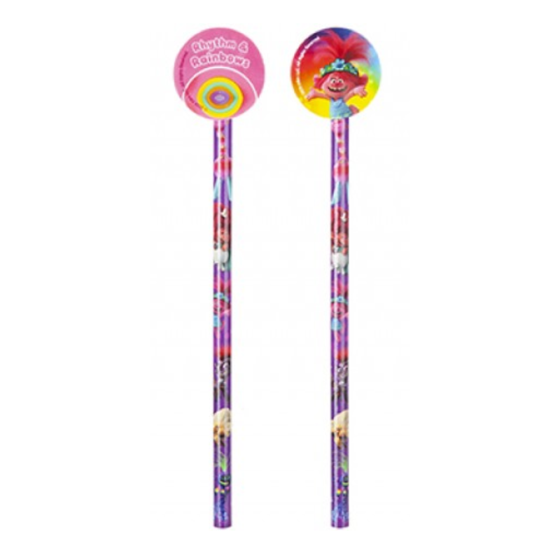 Wholesale Trolls World Tour Pencil with Eraser - (Case of 12)