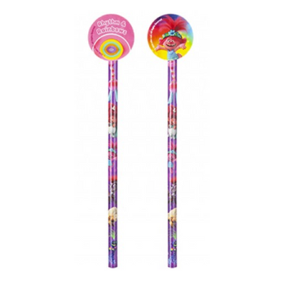 Wholesale Trolls World Tour Pencil with Eraser - (Case of 12)