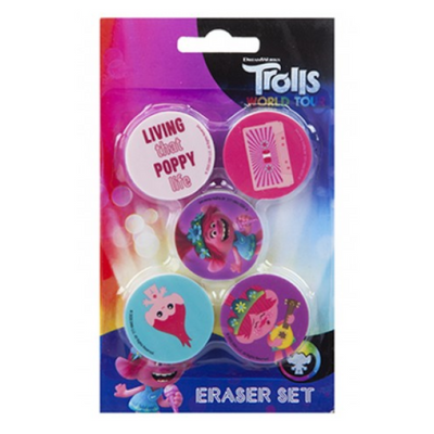 Wholesale Trolls World Tour Eraser Set - (Case of 16)