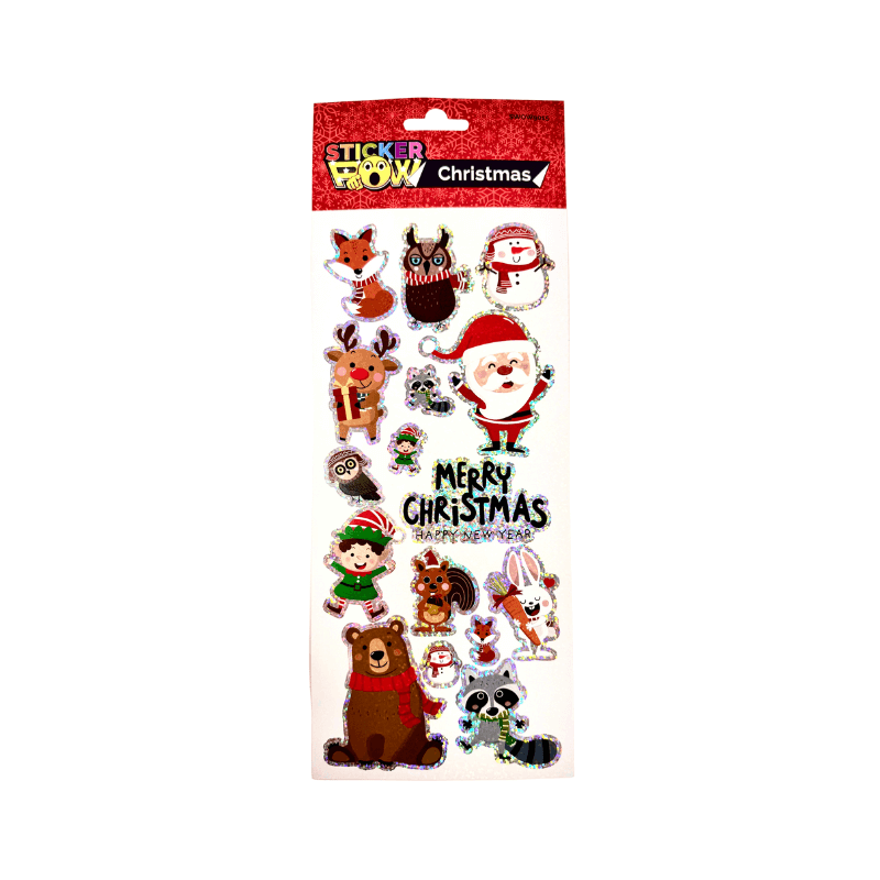 Wholesale Holographic Christmas Stickers - (Case of 12)