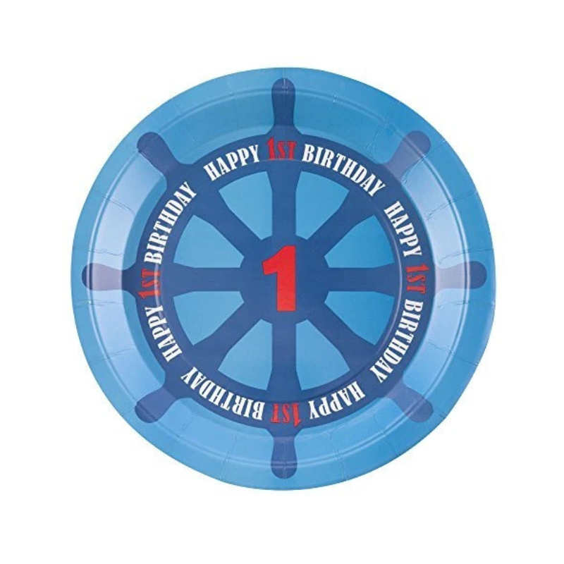 Ahoy There 1st Birthday Plate