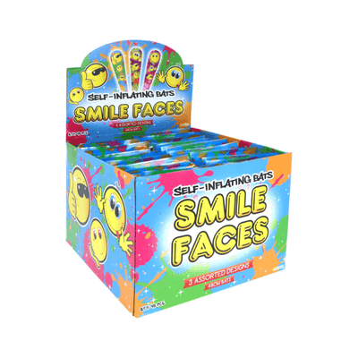 Wholesale Self Inflating Smile Faces Bat - (CDU of 48)