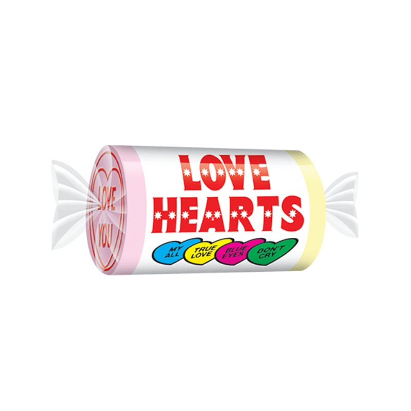 Rouleau Swizzels Love Hearts avec tatouages temporaires
